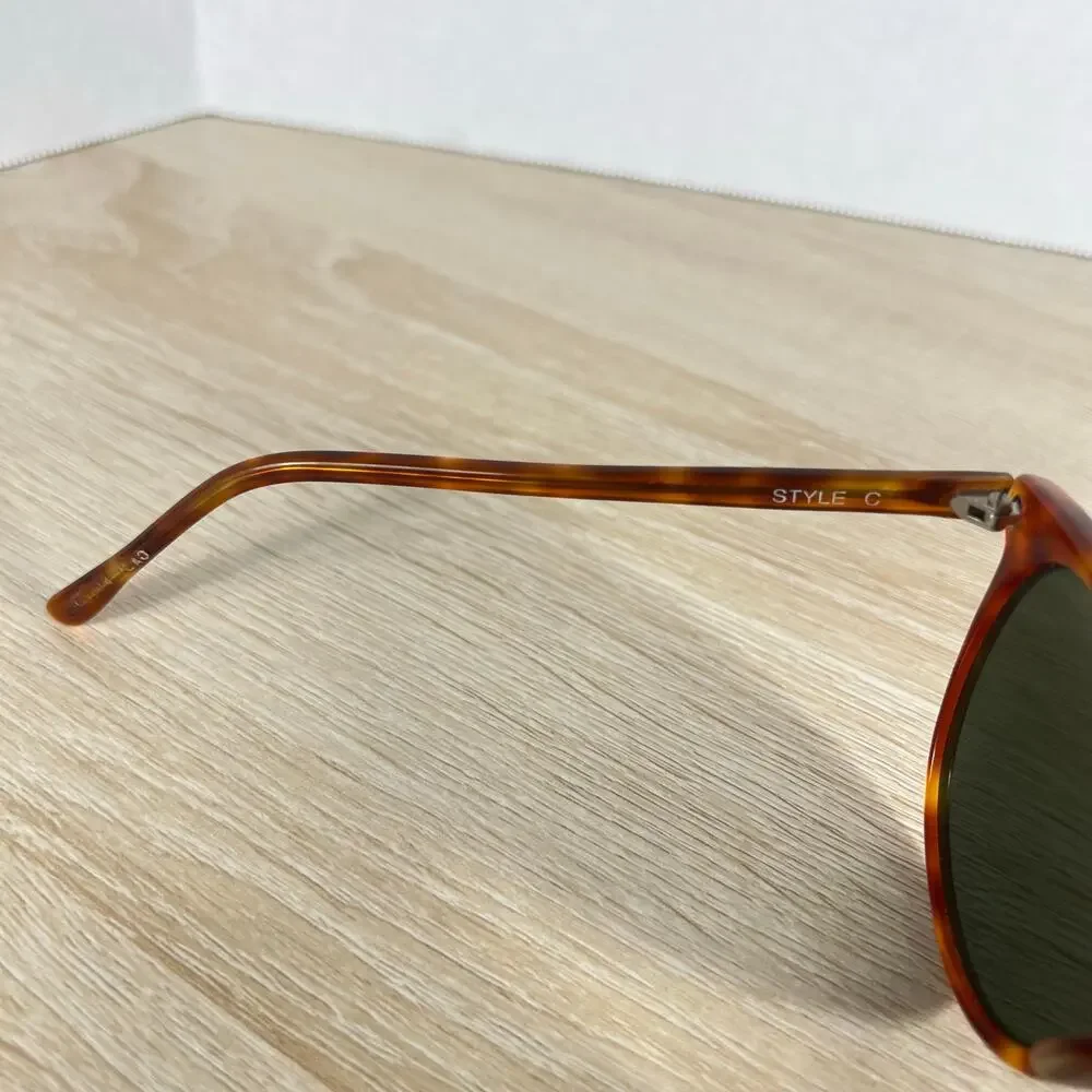Vintage B&L Ray-Ban USA Style C G15 Sunglasses DAMAGED Round Tortoise Shell